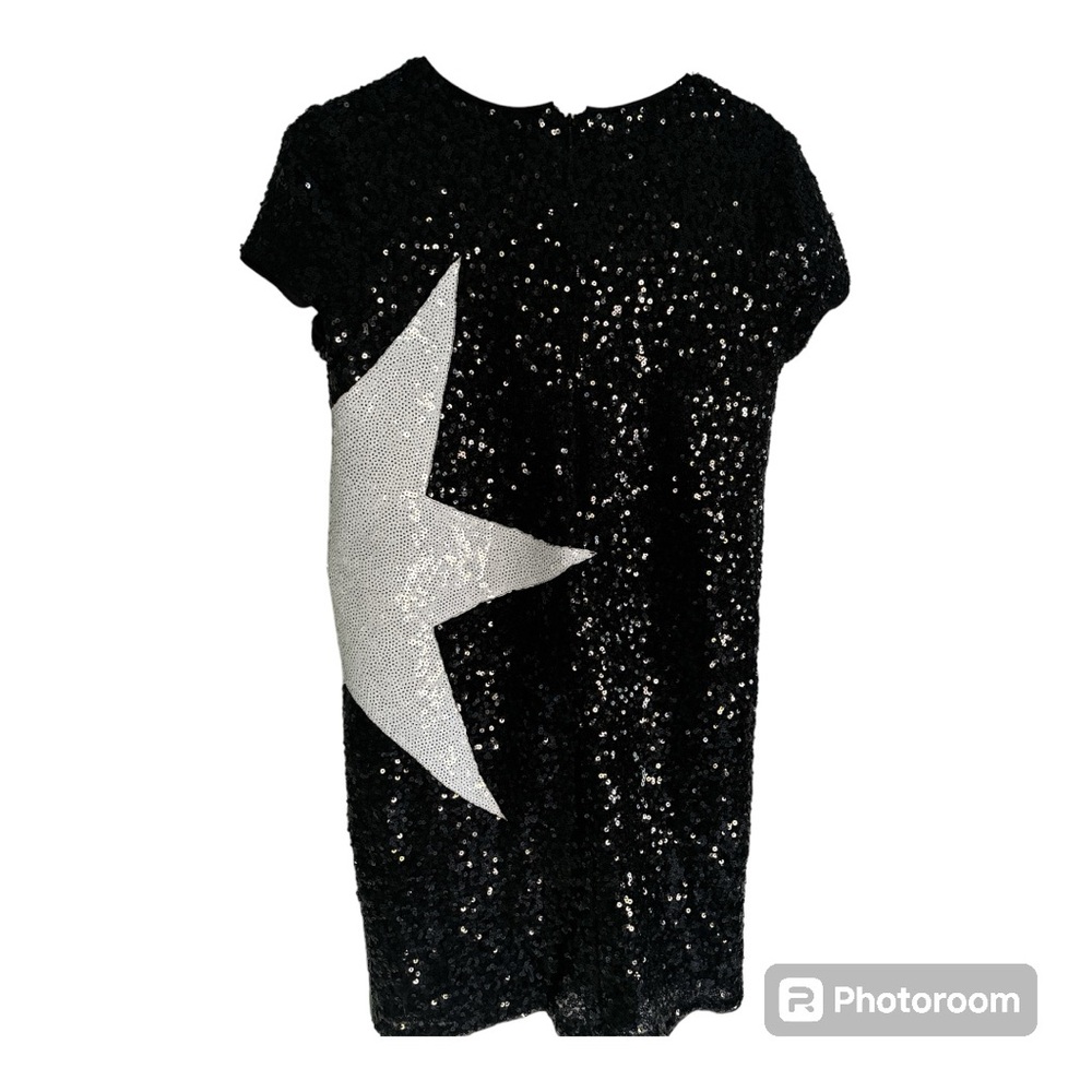 Black Sequin Dress with Silver Star
